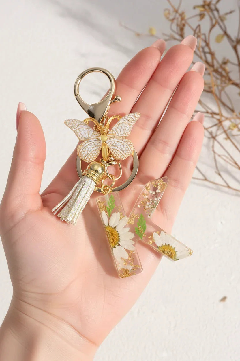 Llavero Flores Blancas - 🇪🇸 Family Epoxy 🇪🇸